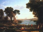 Claude Lorrain Landscape with the Marriage of Isaac and Rebekah painting